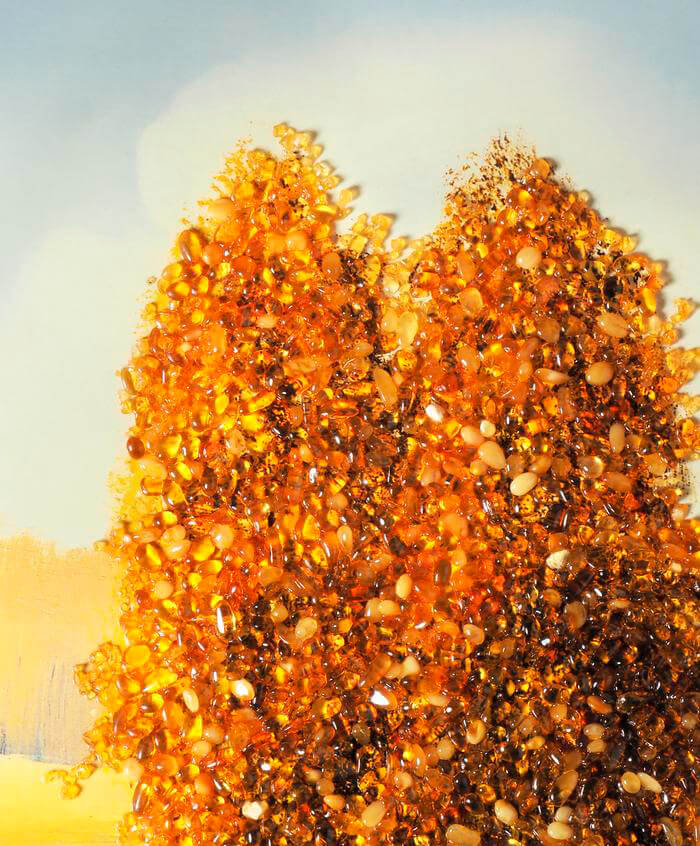 Картина с янтарём «Мостик»