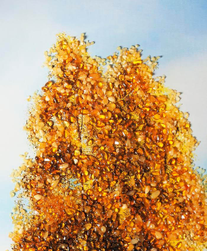 Картина с янтарём «Лодка»